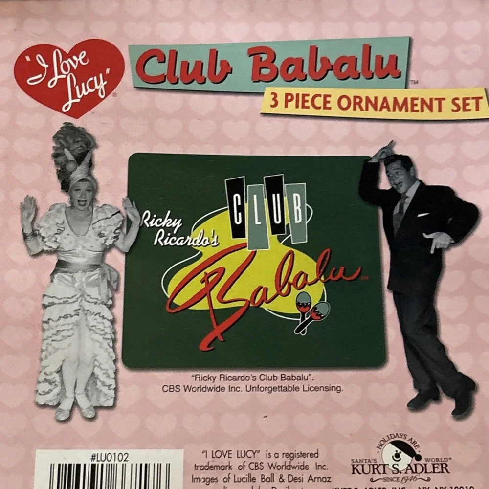 I Love Lucy Kurt Adler Holiday Ornaments Set Of Three In Box Club Babalu HTF